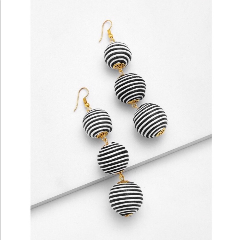 Striped Drop Earrings